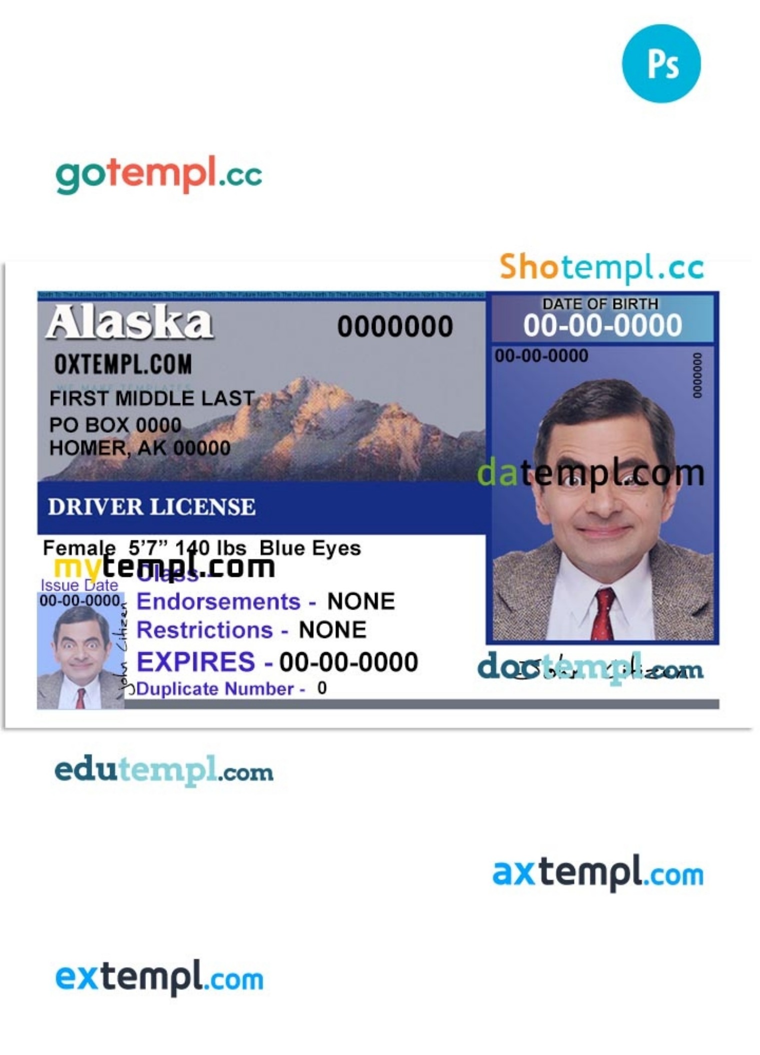 alaska driver's license format