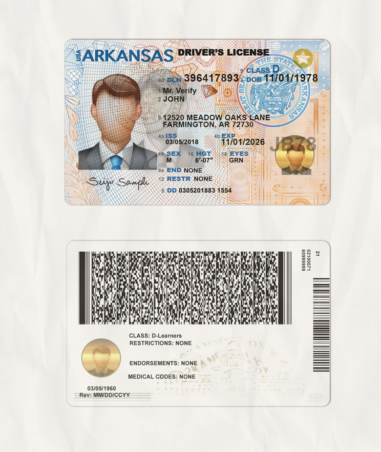 arkansas driver's license format