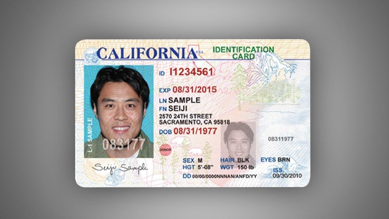 blank california driver's license