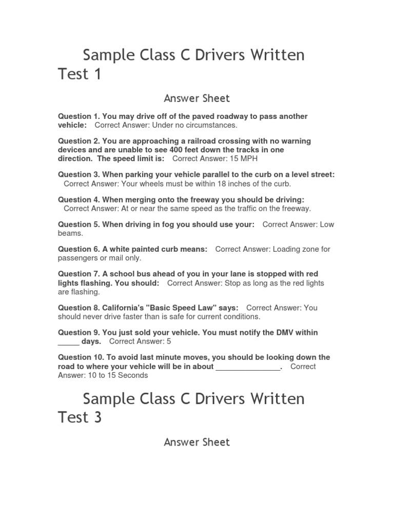 california driver license written test pdf