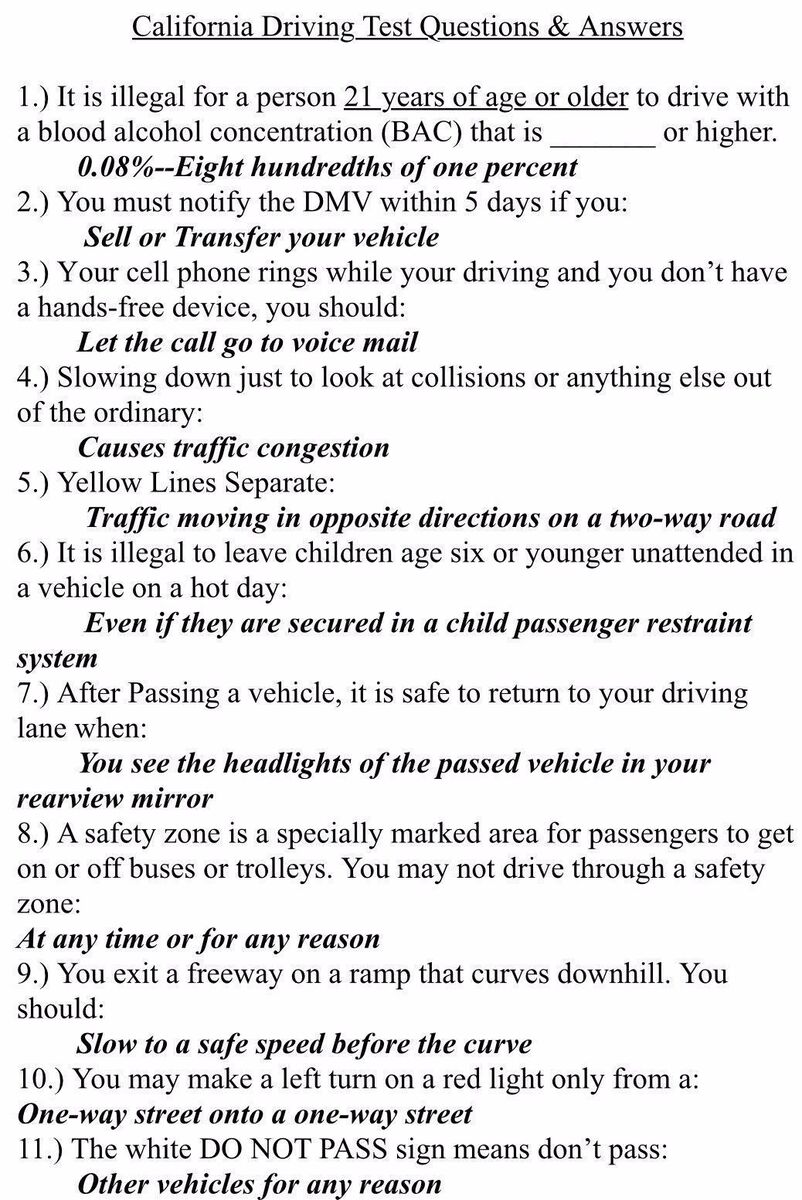 california driver's license exam