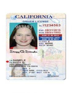 california driver's license vertical