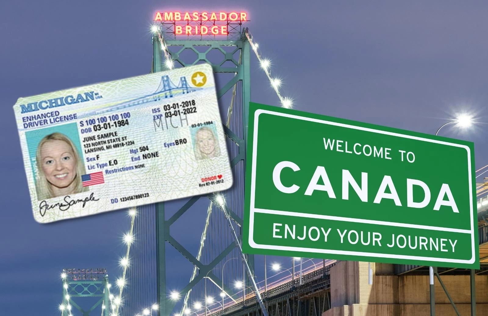 can you go to canada with an enhanced driver's license