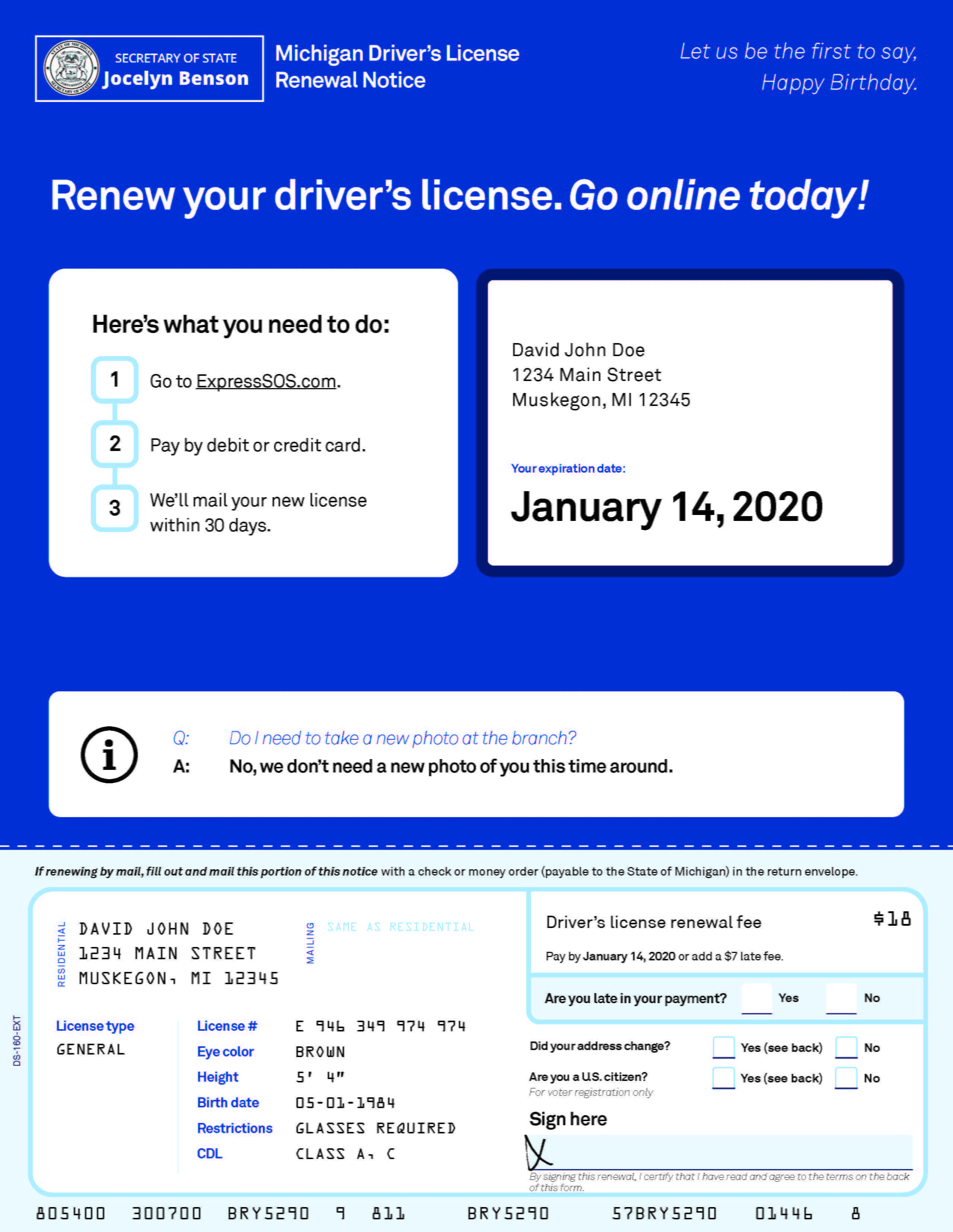 can you renew your driver's license online after it expires