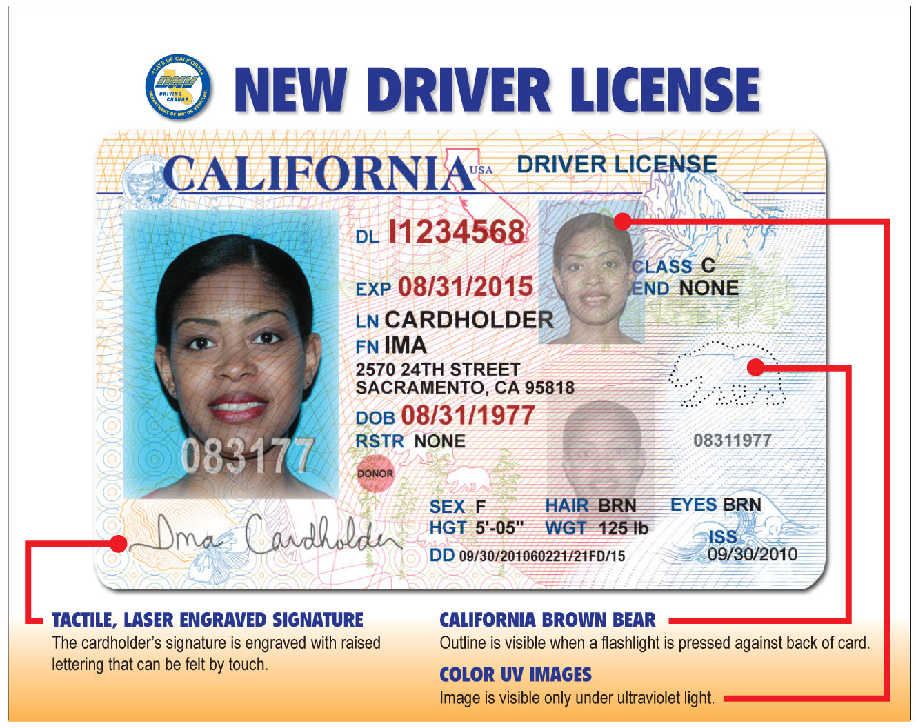 change driver license address california