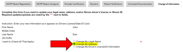 change of address on driver's license illinois