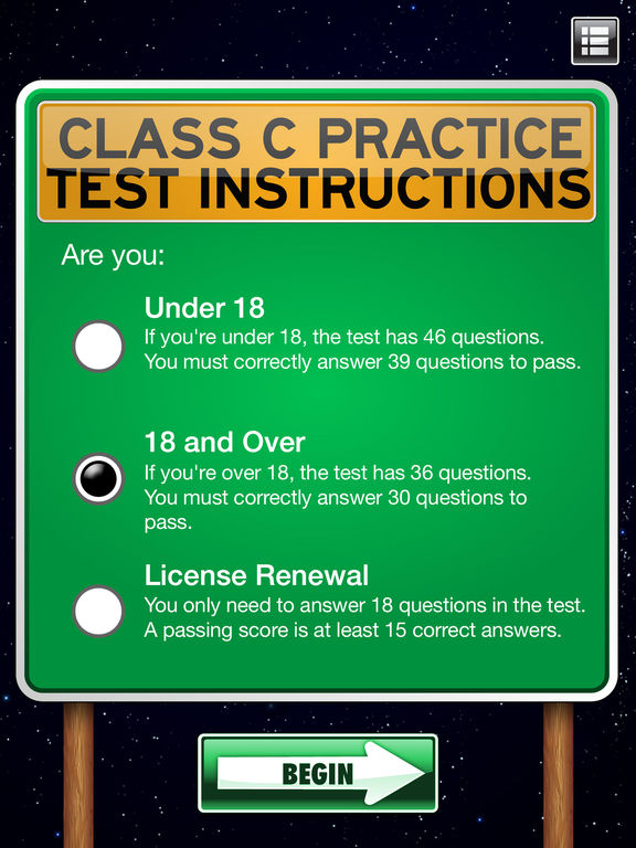 class c texas driver's license test