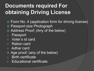 driver license document requirements