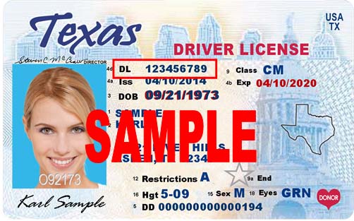 driver license number example
