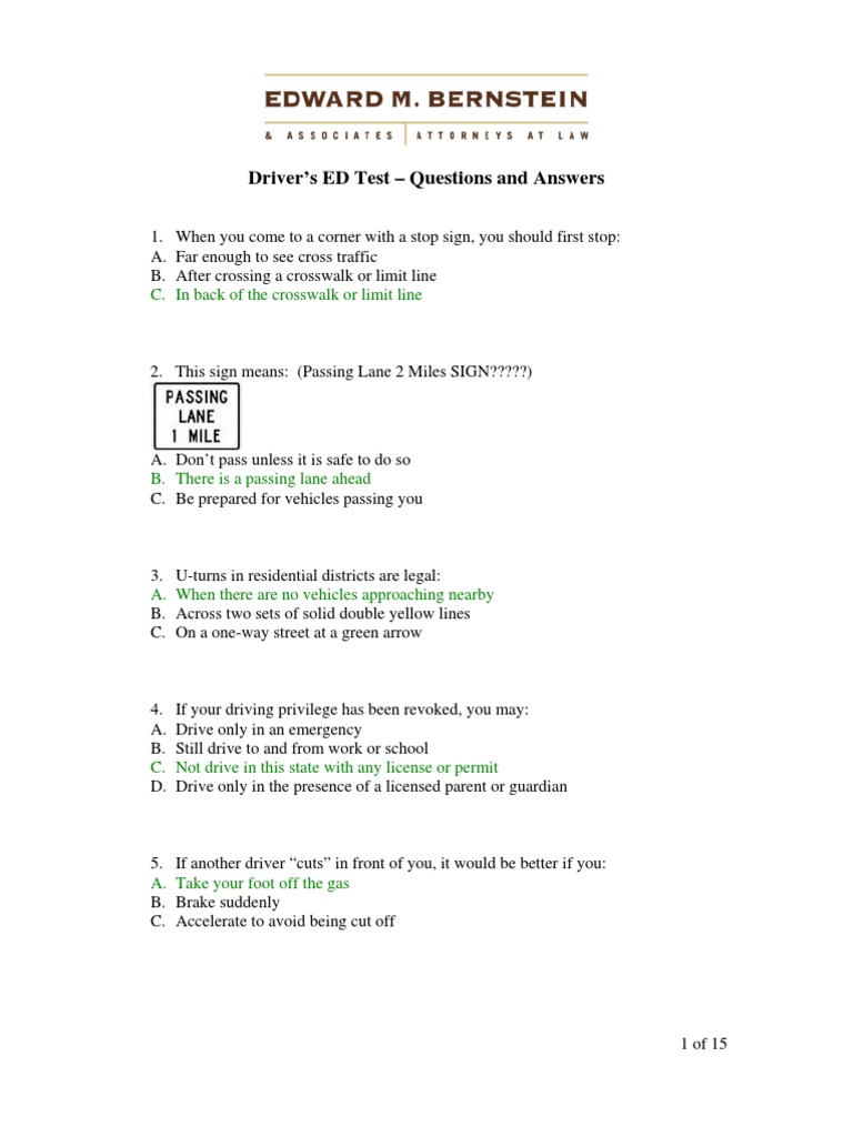 driver license questions and answers
