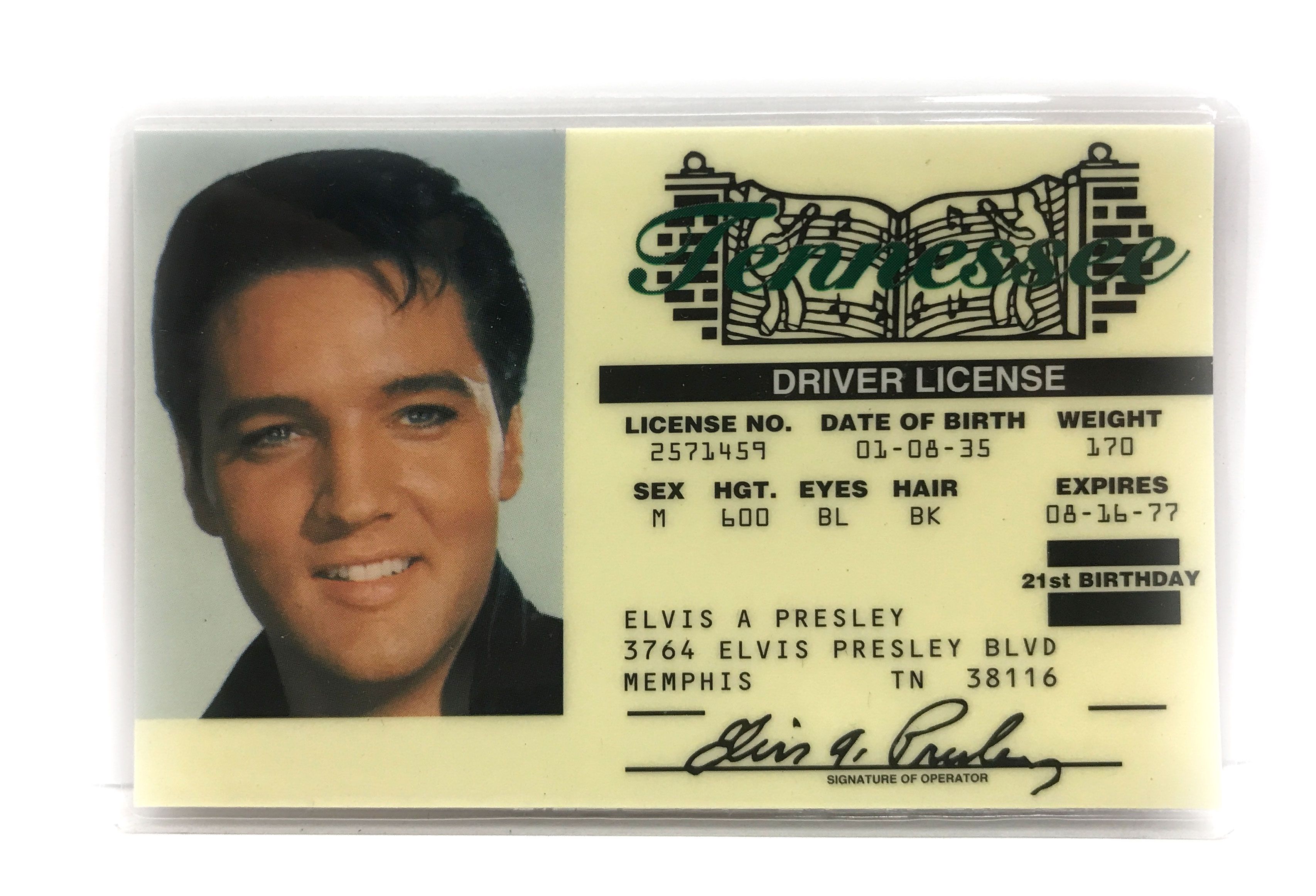 elvis presley driver's license