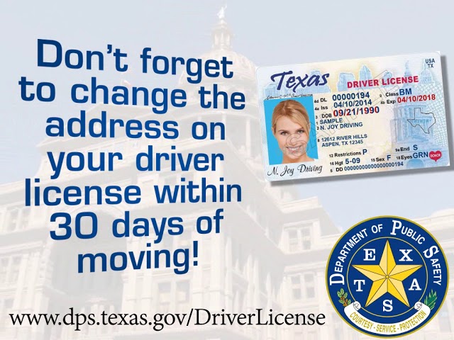 how to change address on driver's license in texas