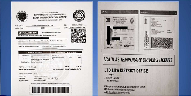 paper copy of driver's license