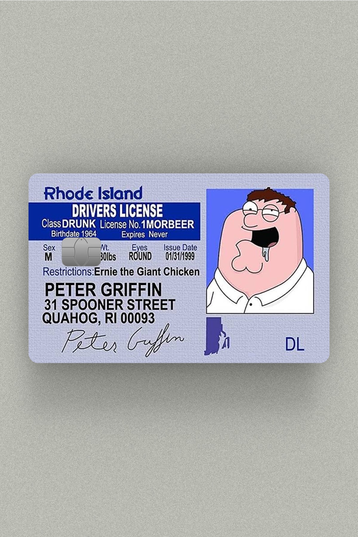 peter griffin driver's license