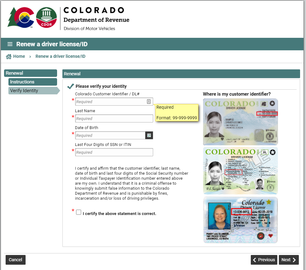 renewing a colorado driver's license online