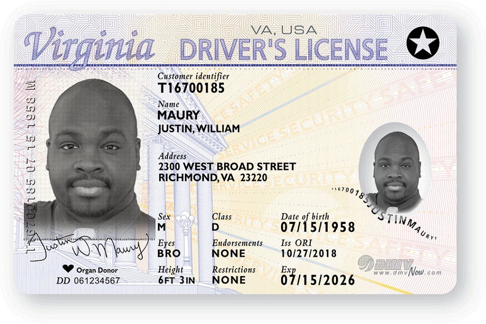 what does a real id driver's license look like