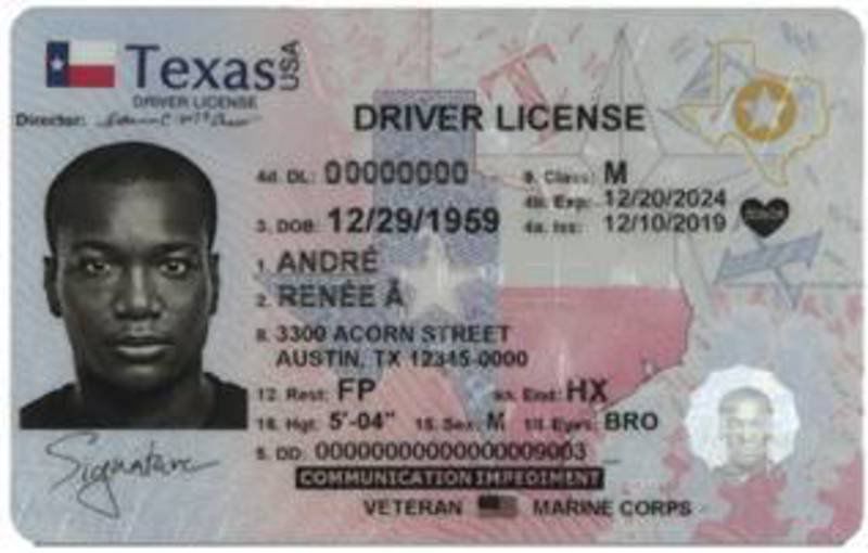 what does a texas driver's license look like