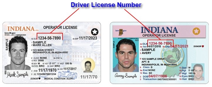 where the driver license number located