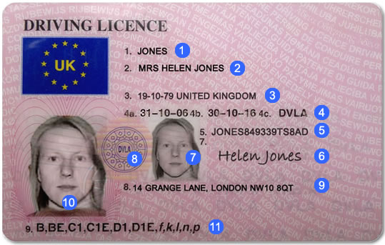 where the id number on a driver license